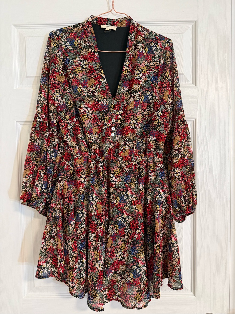 entro Floral Mini Dress in Red, Blue, Green